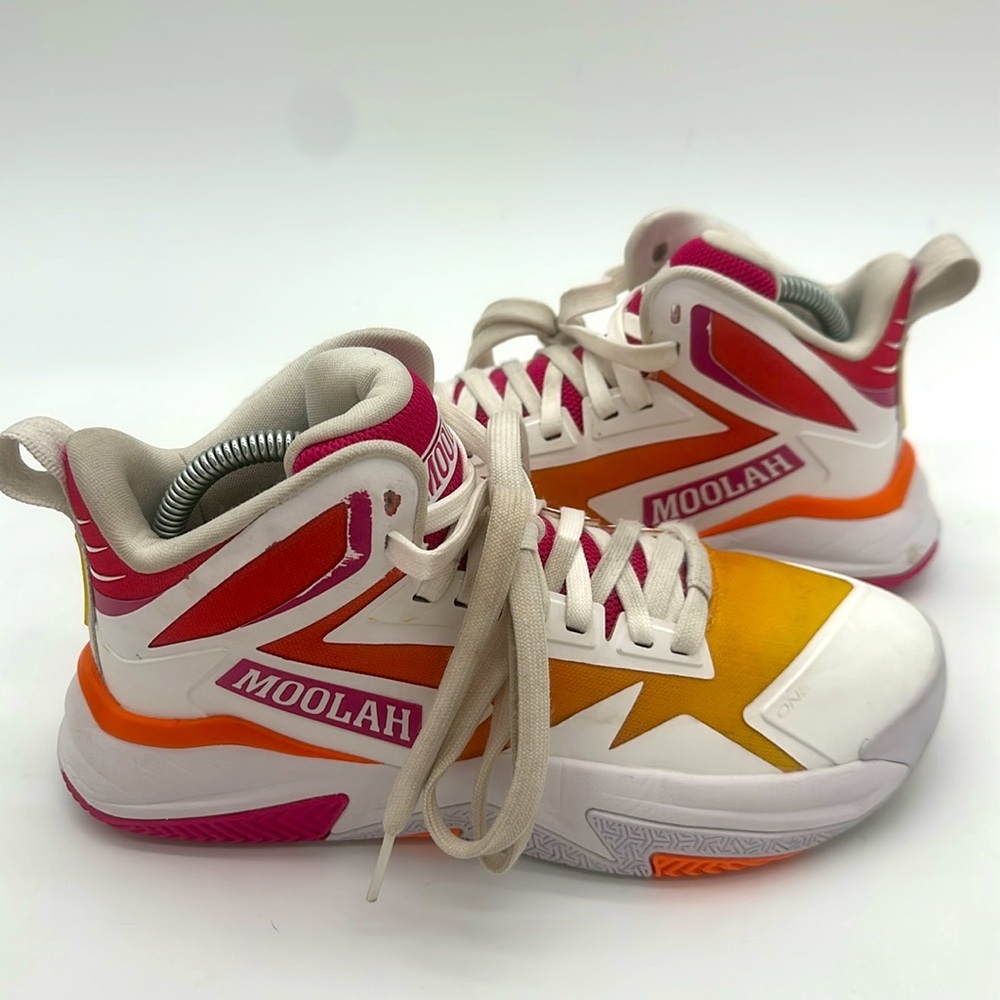 Moolah Womens Triple Double Pink Orange Size 7.5 Basketball Shoes 213009011